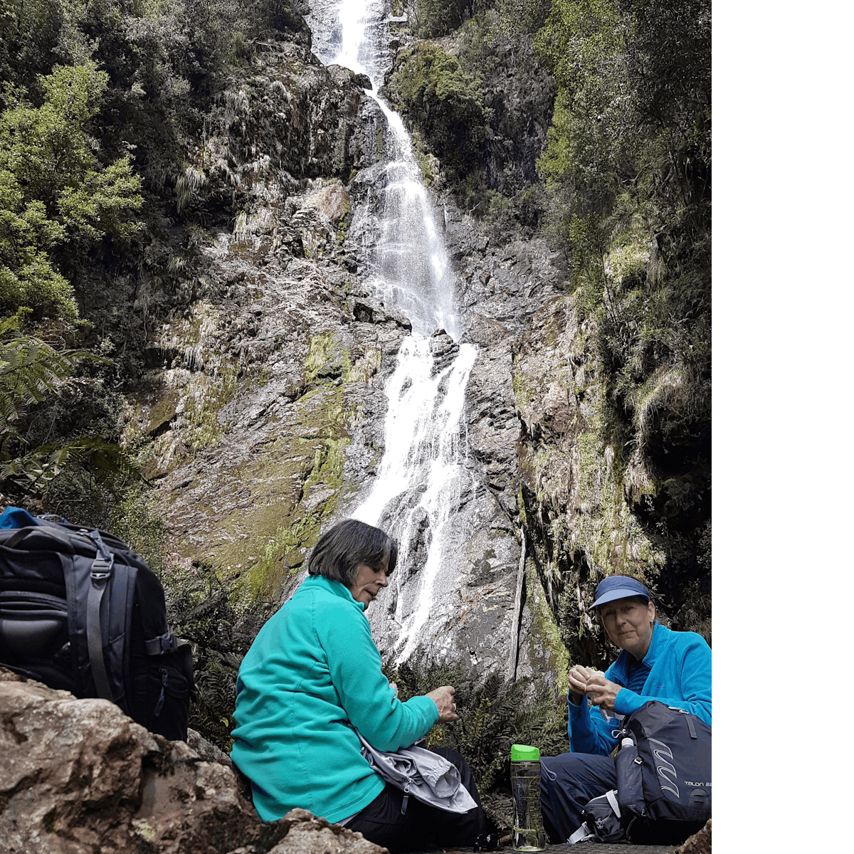 Lunching by the waterfall on the Tarkine Wilderness Pack-Free Walk by Life's An Adventure