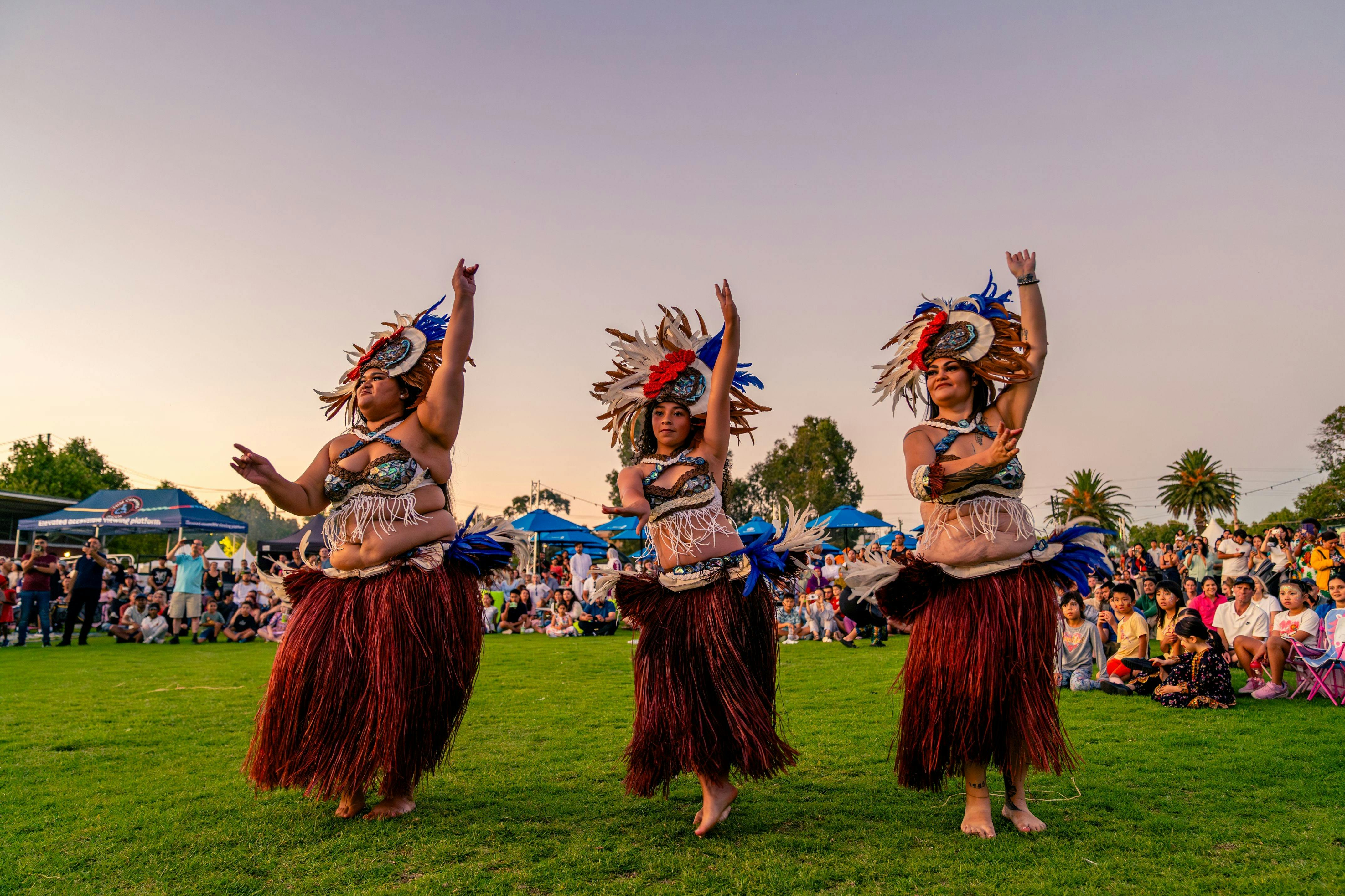 Dancers at sunset