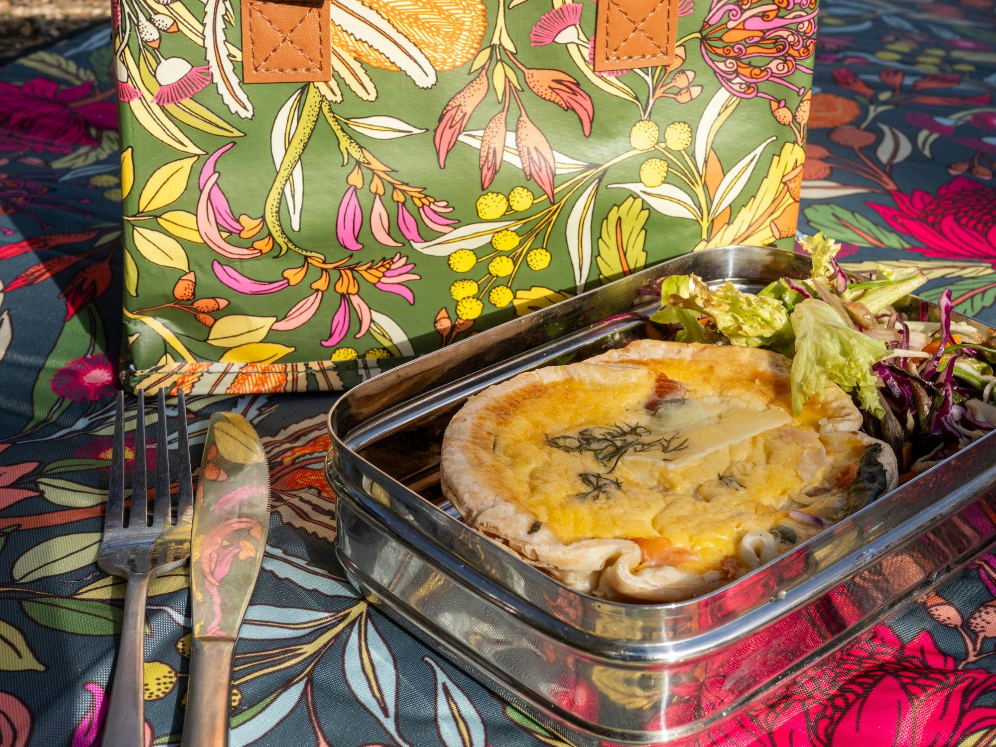 Frittata, salad and a cookie for lunch during the self-guided tour