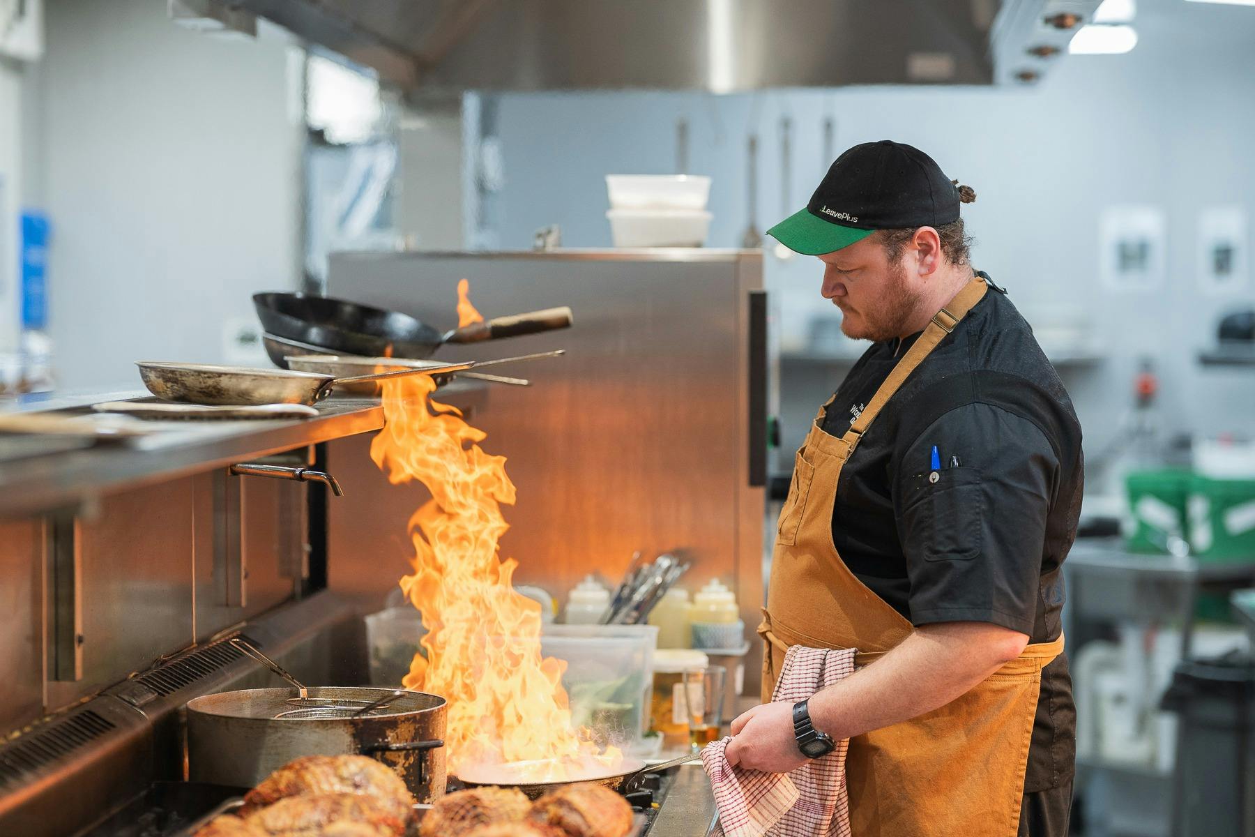 Chef Callum cooking with gas
