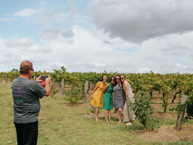 Photo time amongst the vines in the Hunter Valley