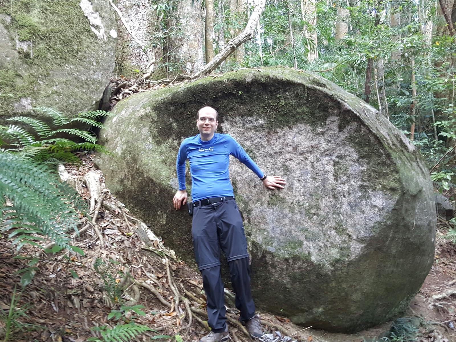 One of the many boulders or the rainforest