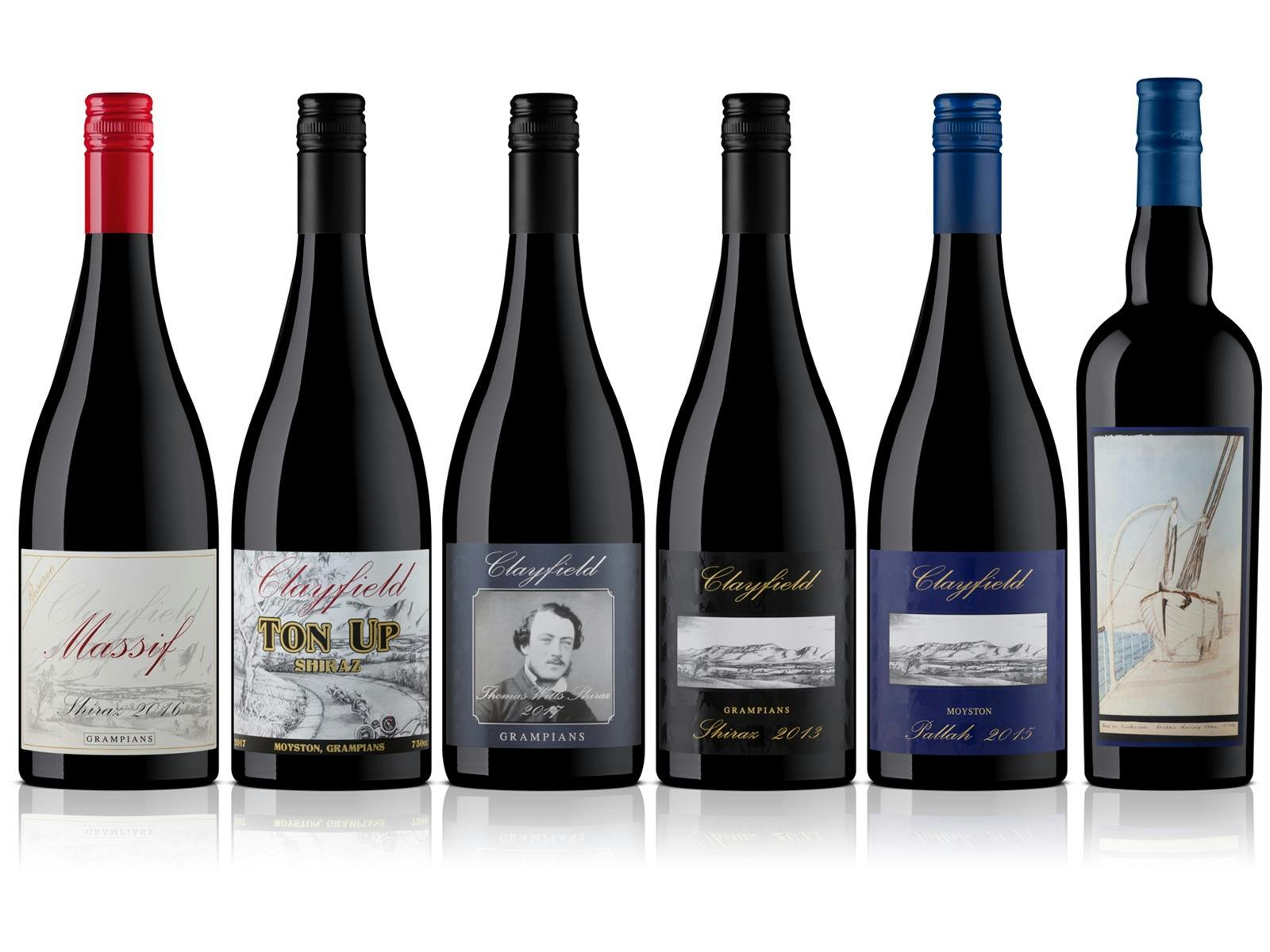 Range of Clayfield Wine Bottles from 2021