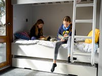 Reading on the bunks