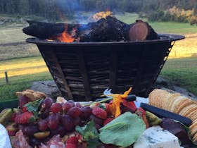 Scenic surrounds, fire pit and cheese platter, bliss