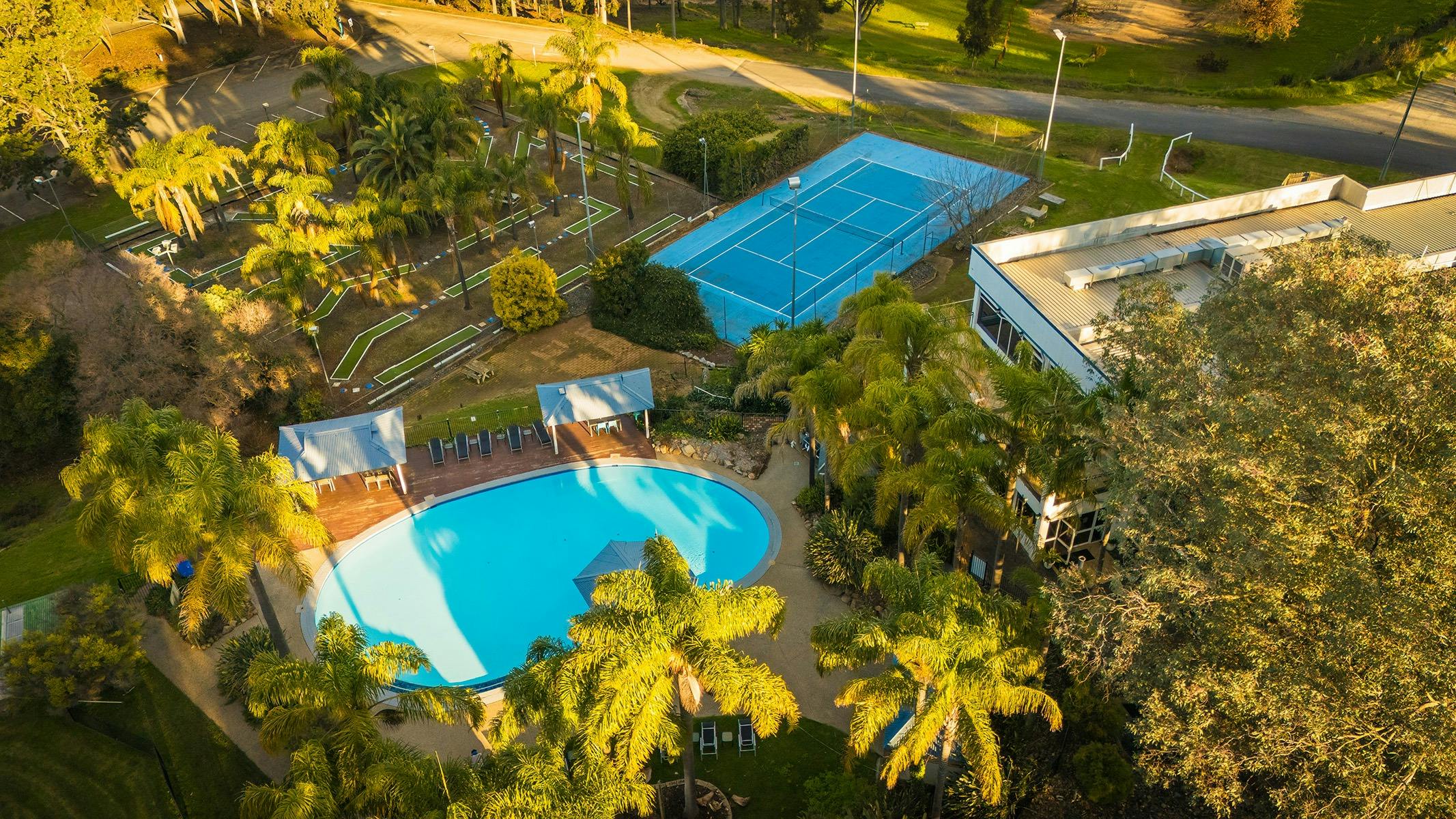 Swimming pool and tennis