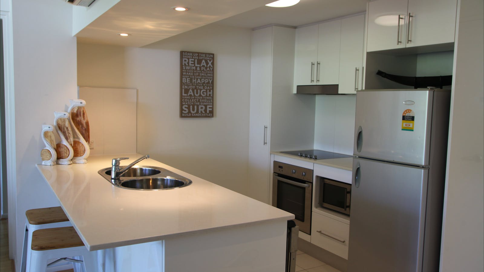 Cook up a storm in the fully self contained kitchen, pop the dishes in the dishwasher & let it work!