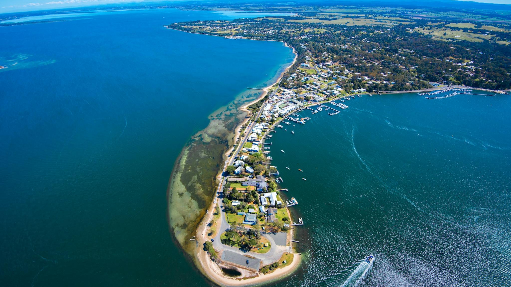 Shaving Point at Metung with The Silt Jetties in the background