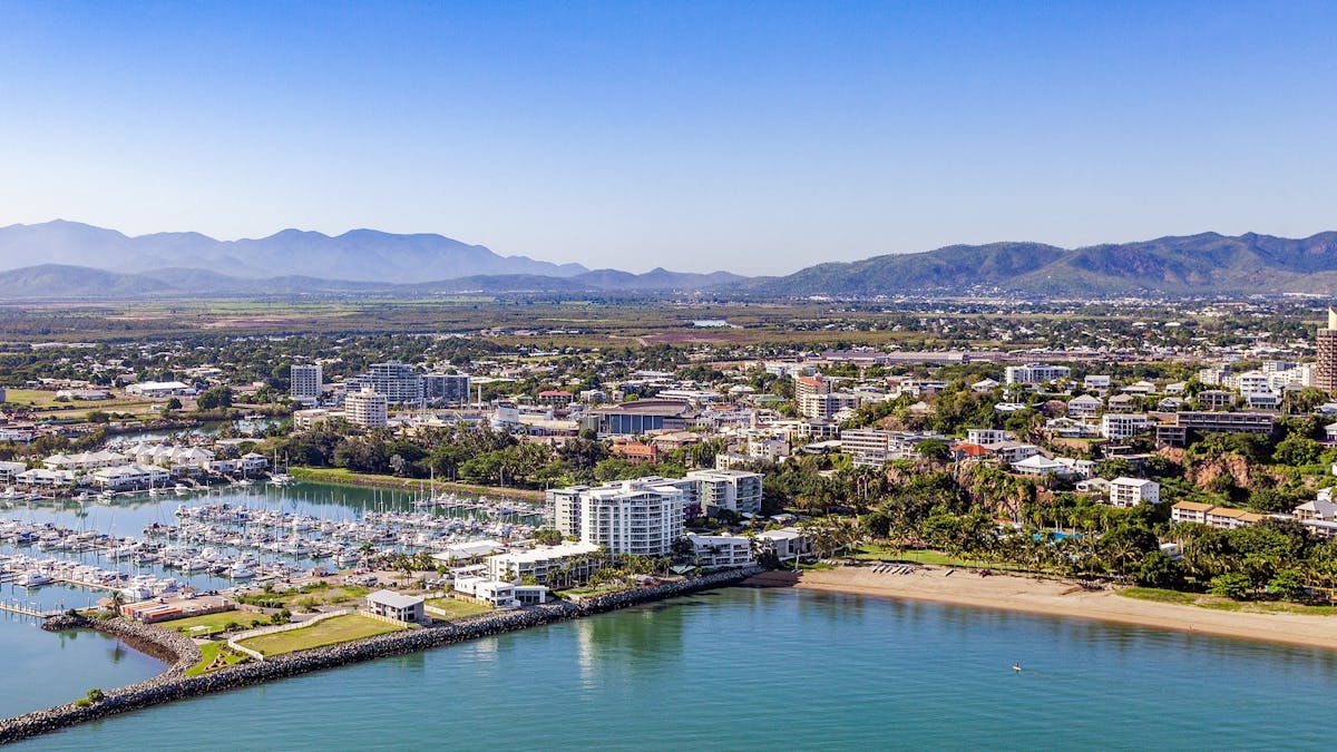 Marina with background of Townsville City