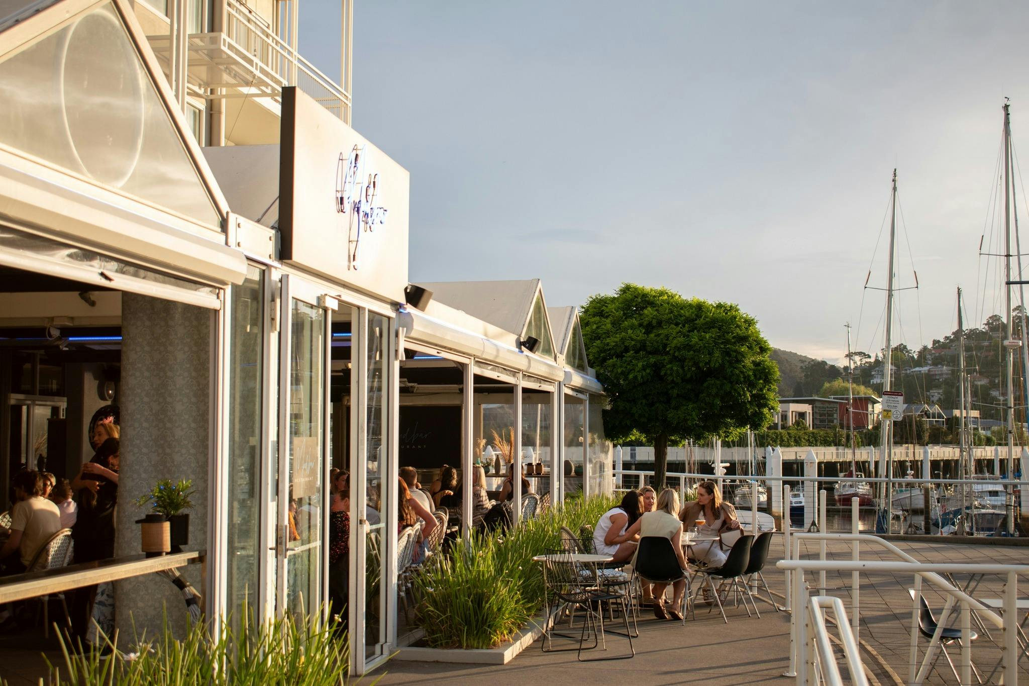 Mudbar Restaurant and wine bar with river views at Launceston Seaport