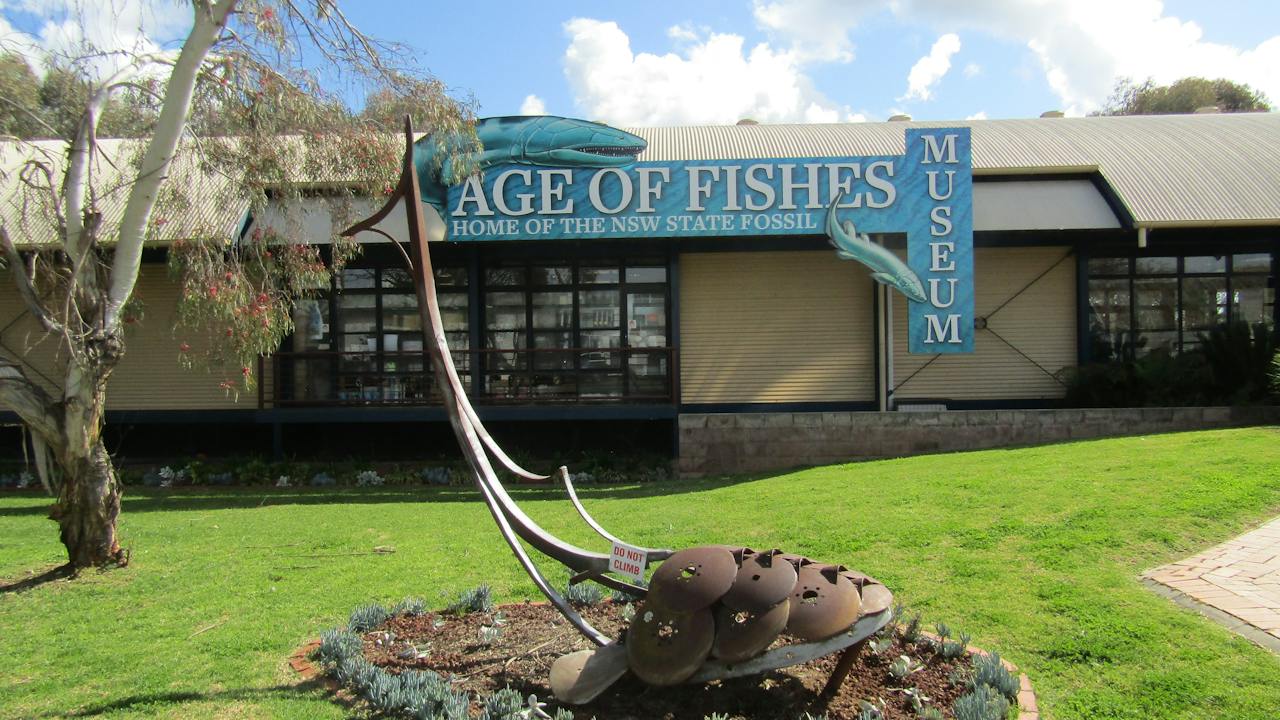 FRont view of the Age of Fishes Museum Canowindra