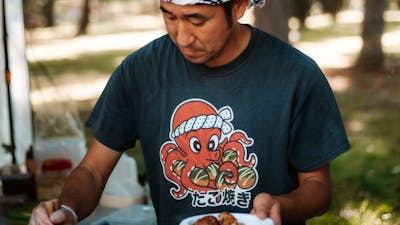 Octoball making food