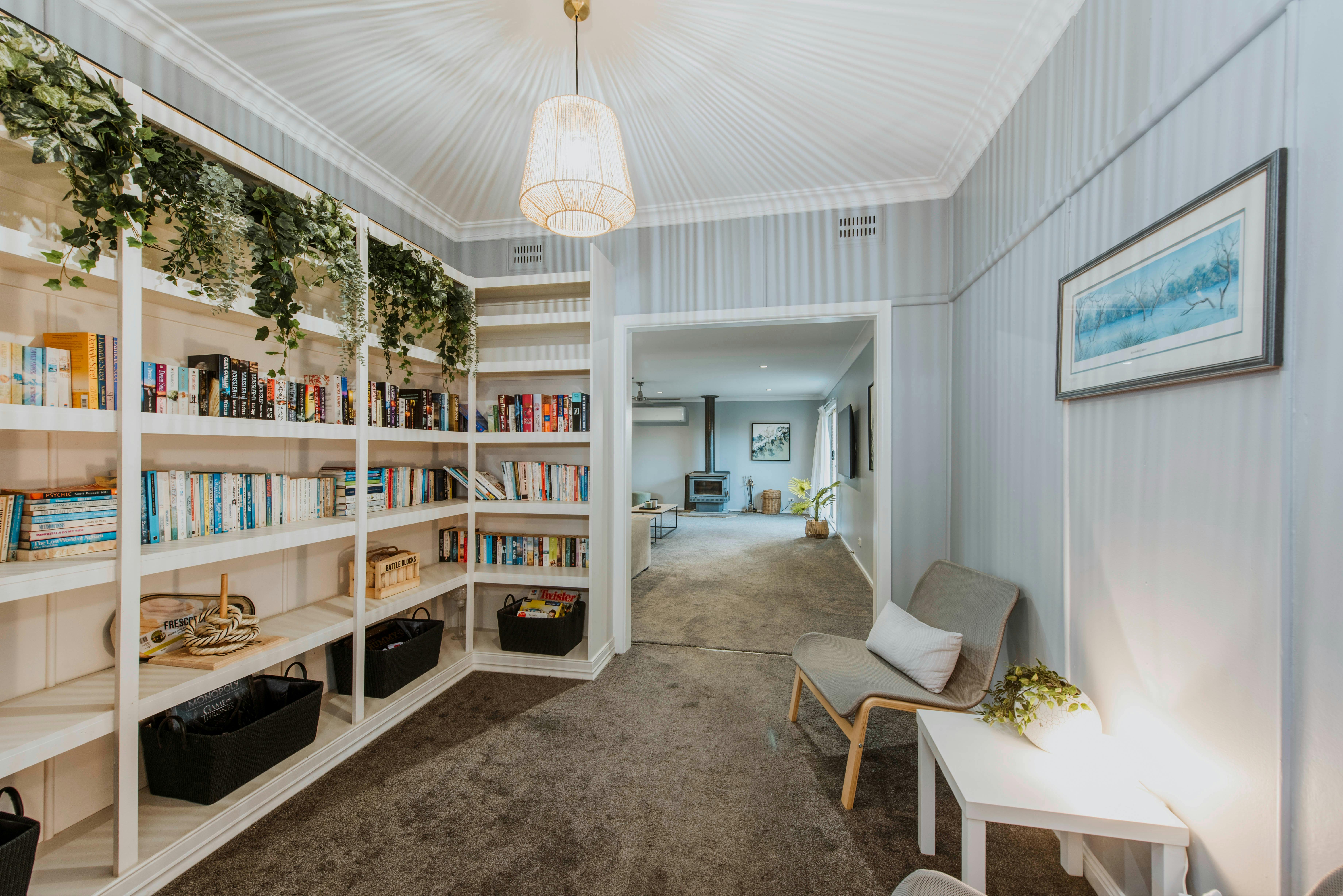 Full library and reading area