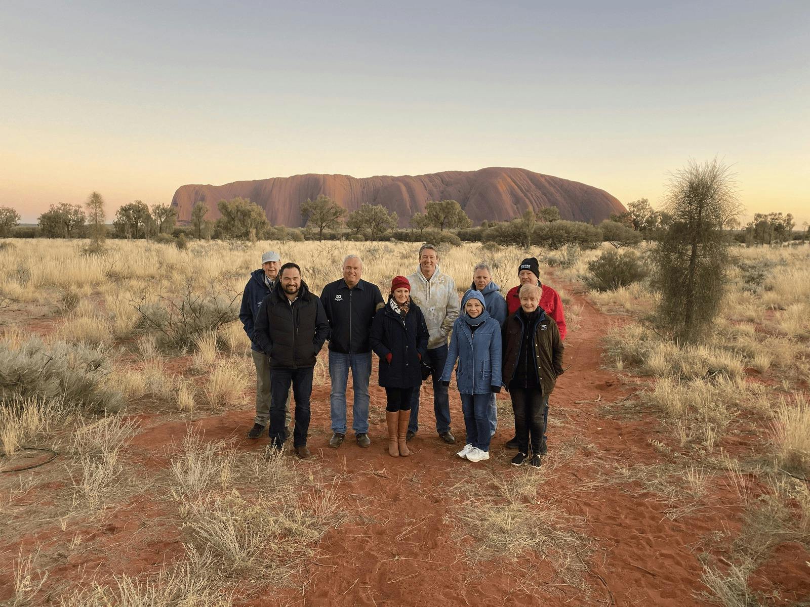 Group adventure watching the sunrise