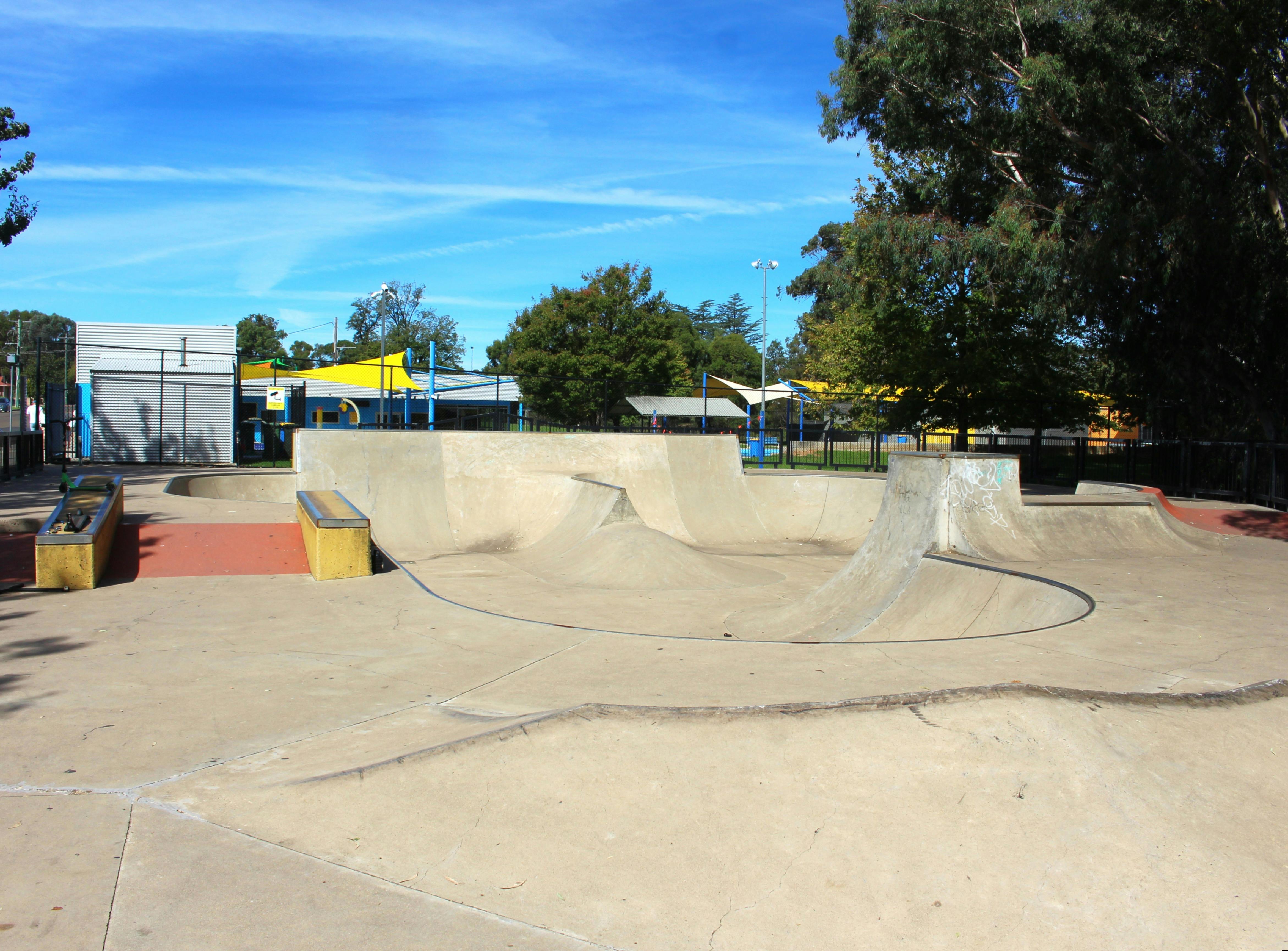 Young Skate park drop in bowl
