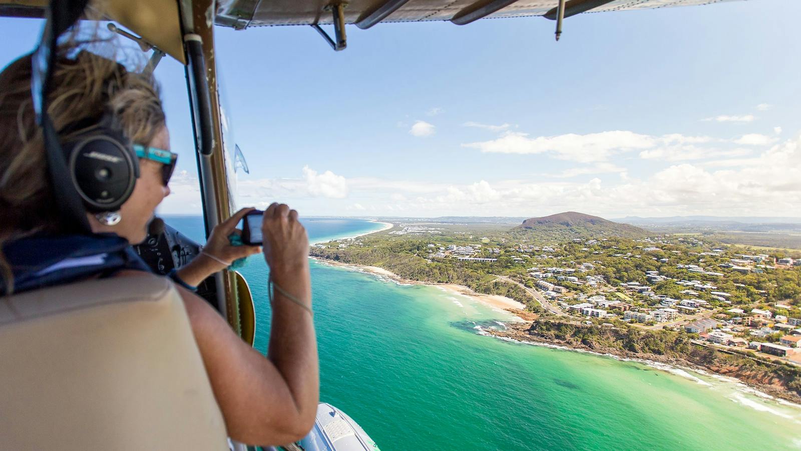 Mt Coolum from Seaplane with 'doors off'