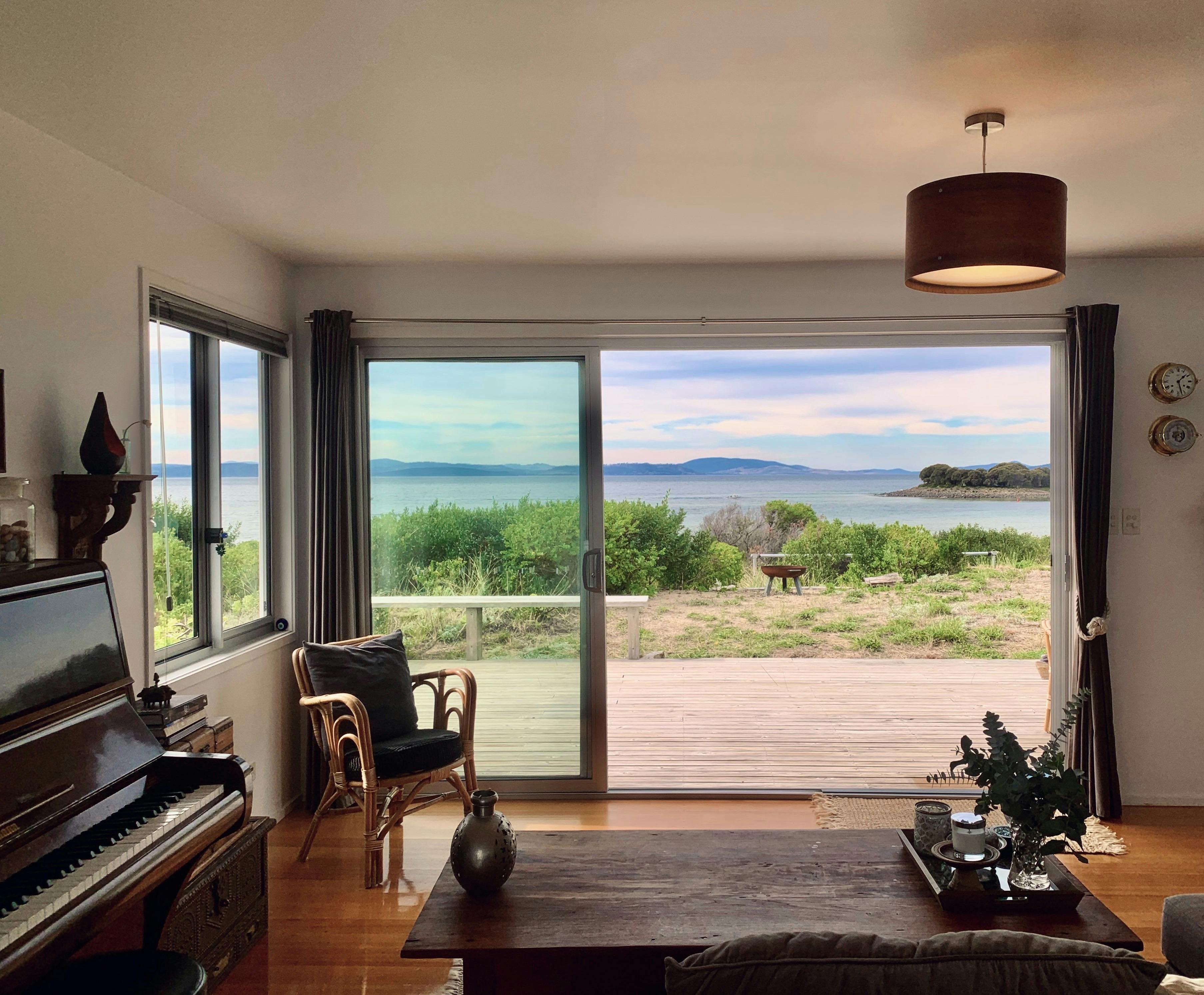 View from the couch looking east across Frederick Henry Bay