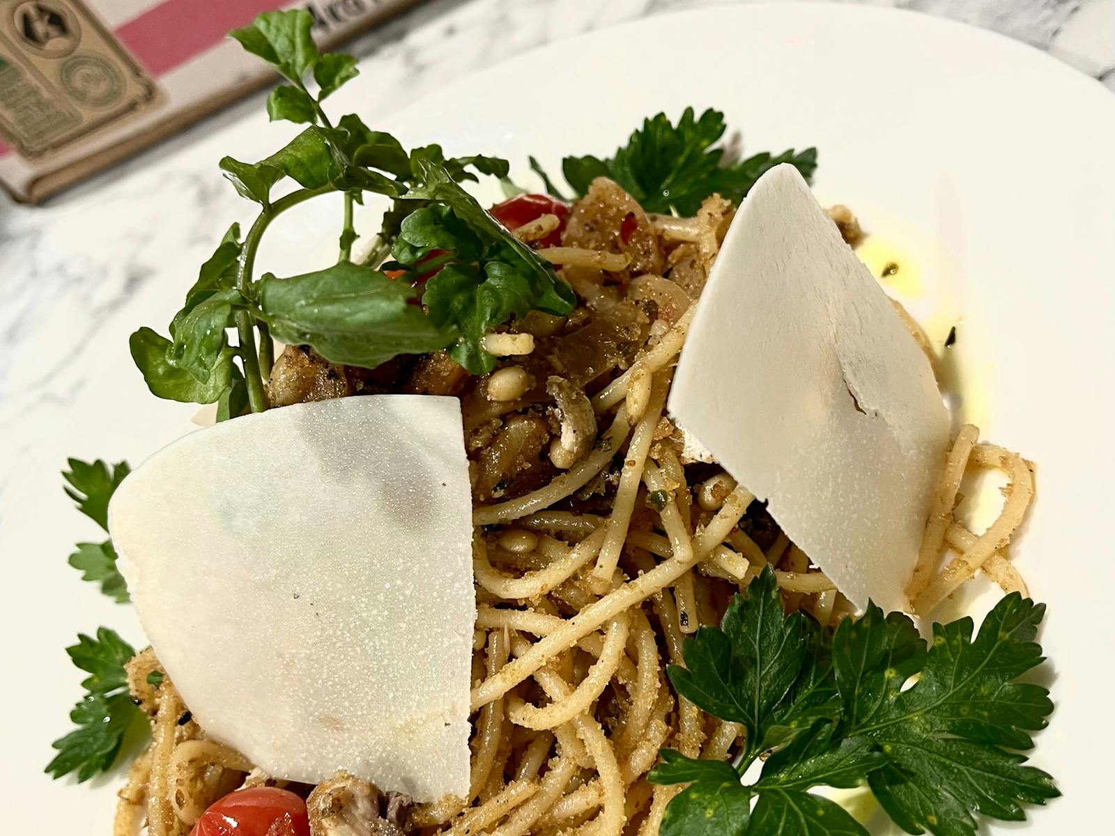 Sicilian style sardine pasta with pecorino. Very interesting