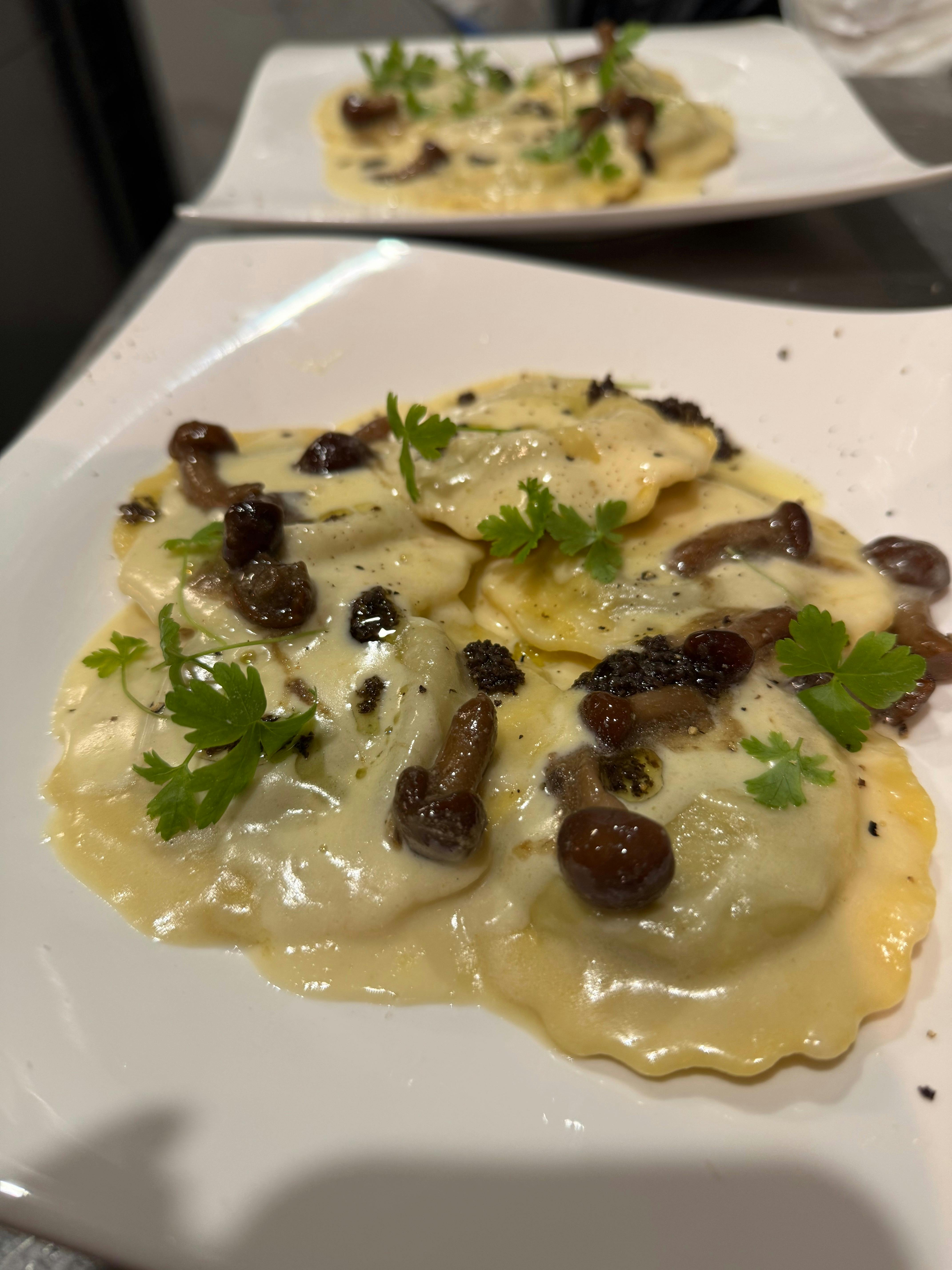 porcini mushroom and truffle ravioli