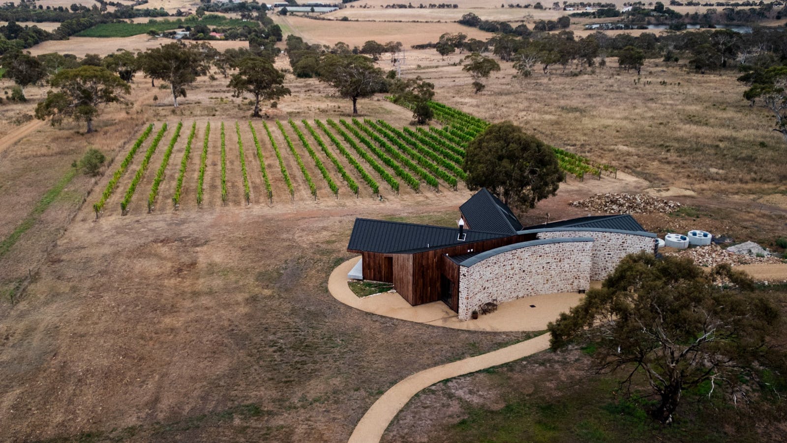 A bird's eye view of the Caledon Cellar Door