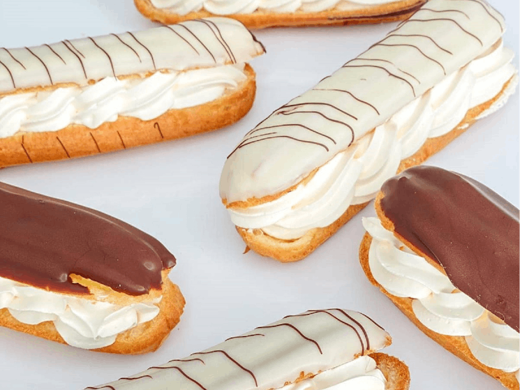 Chocolate and coffee eclairs from Siderno Pasticceria