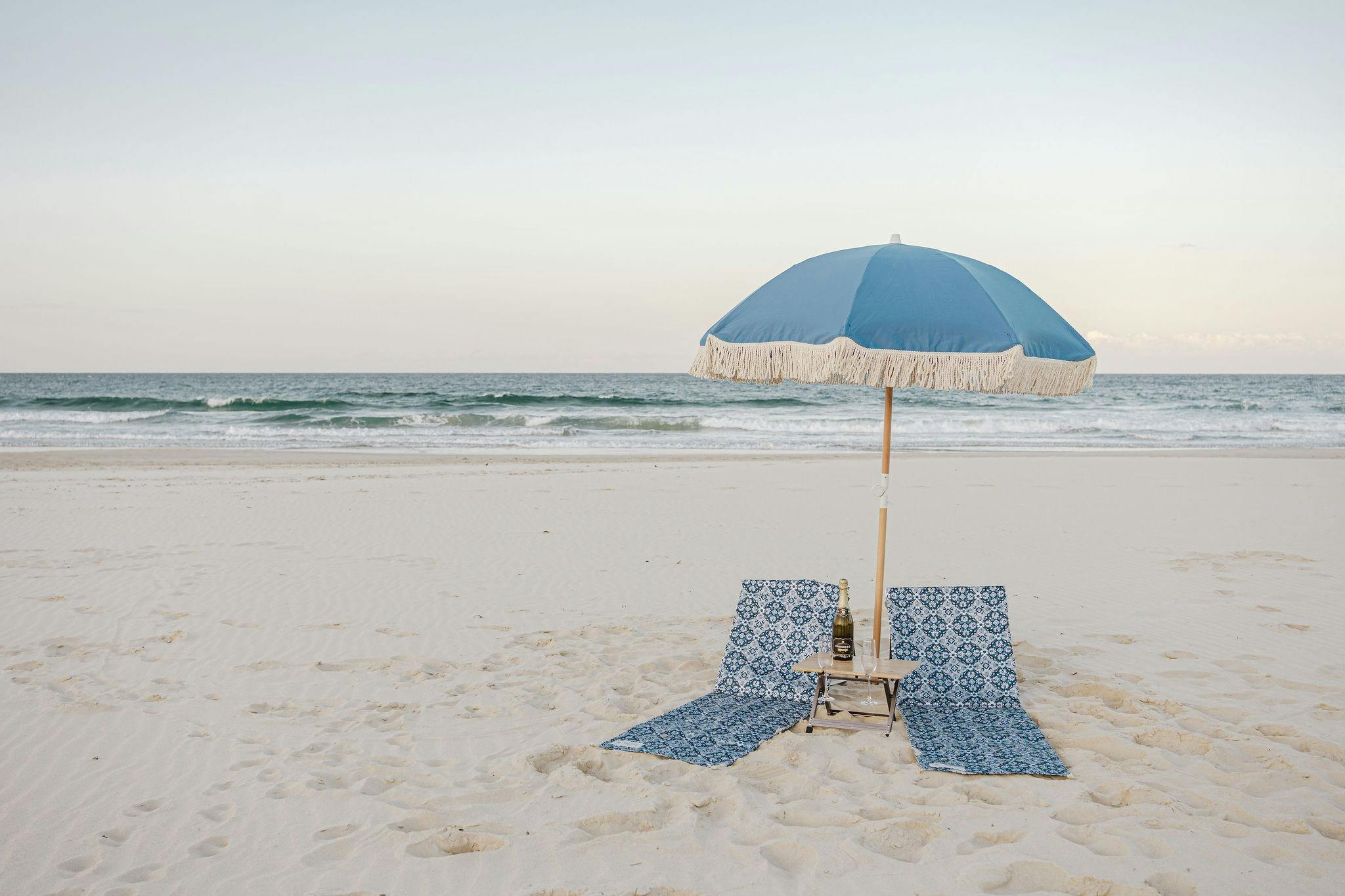 Umbrella and chairs on the beach
