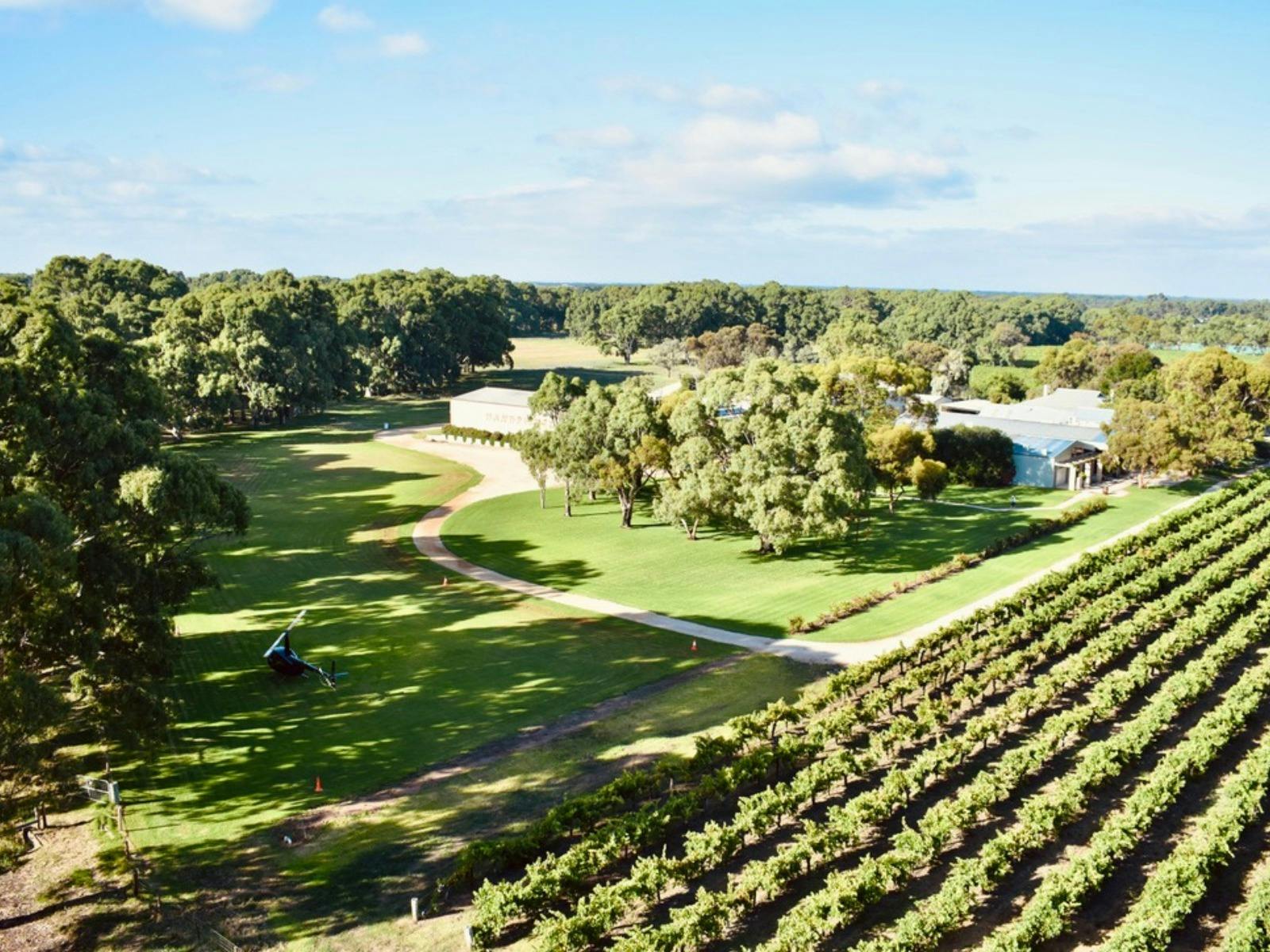 One of Adelaide Hills Wineries from the air