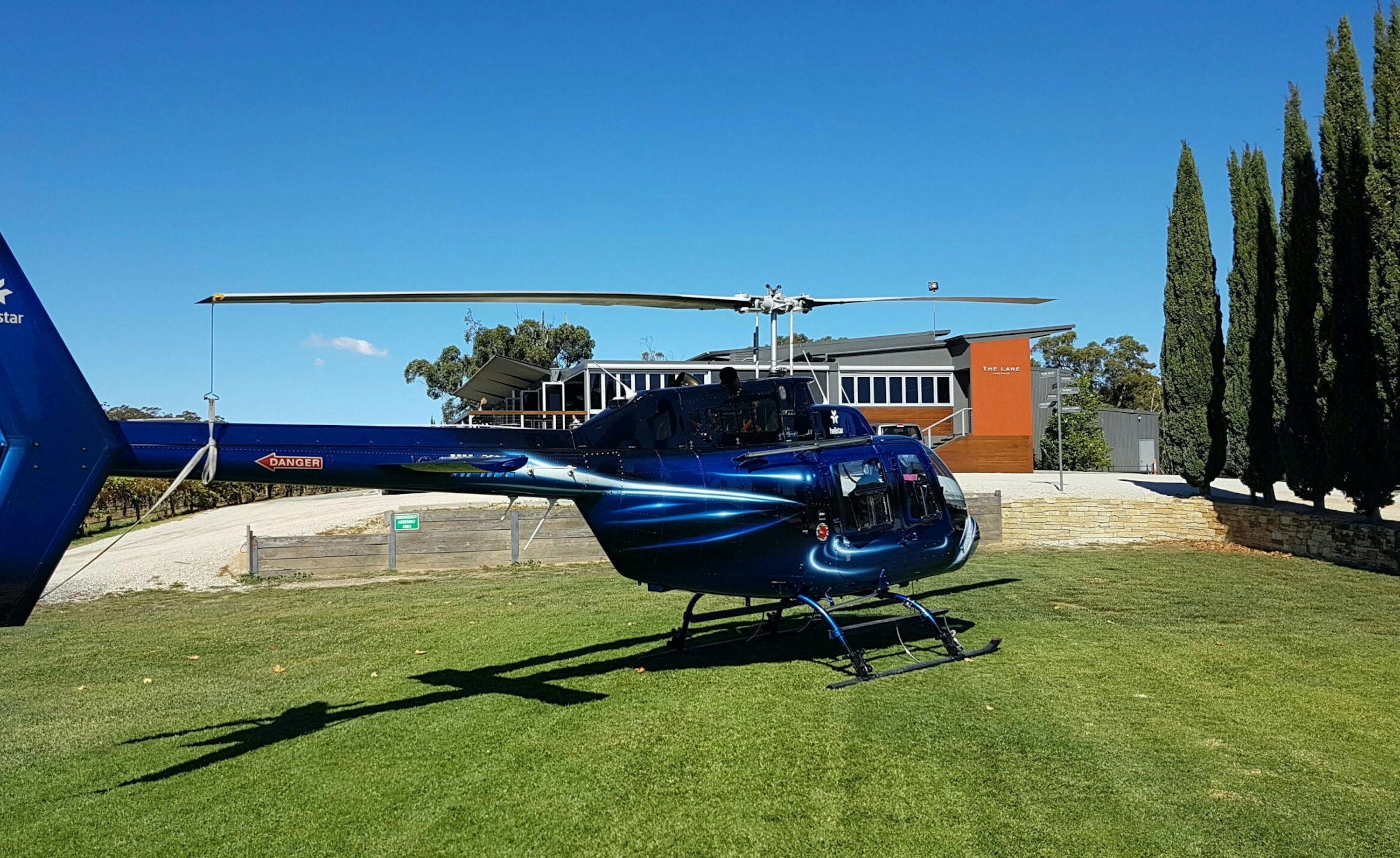 a short walk from your helicopter to the restaurant