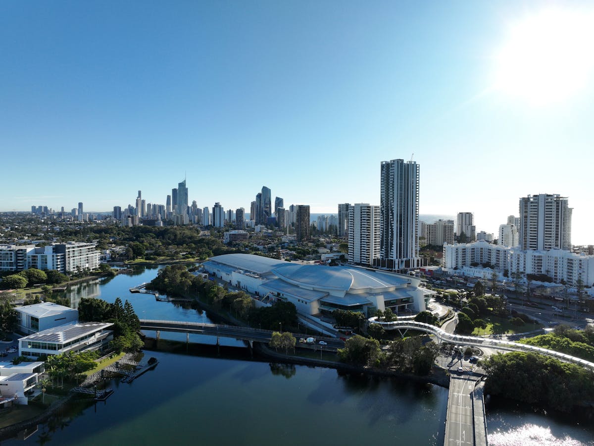 GCCEC building - Broadbeach skyline GCCEC building - Broadbeach skyline