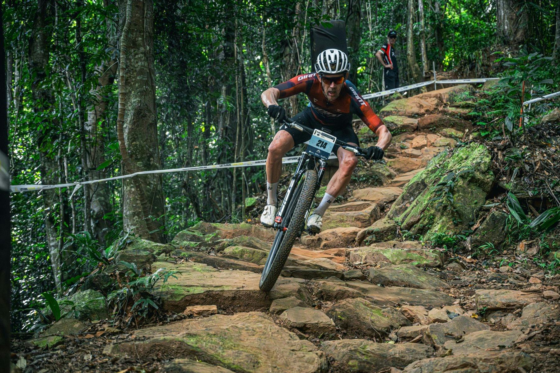 Cross-country racing on rainforest trails.