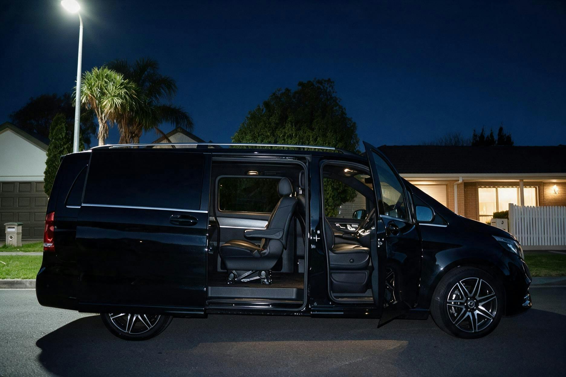 Mercedes-Benz V-Class with individual leather seats, suited to families and small groups travelling