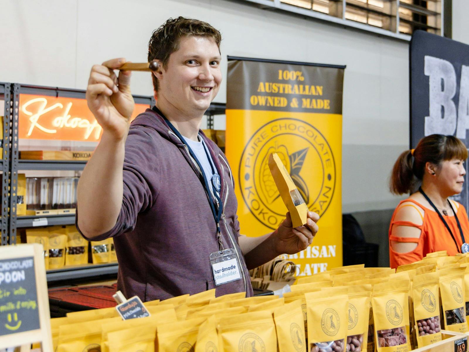 Kokoartisan Chocolate giving out samples