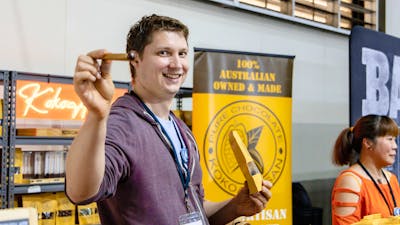 Kokoartisan Chocolate giving out samples