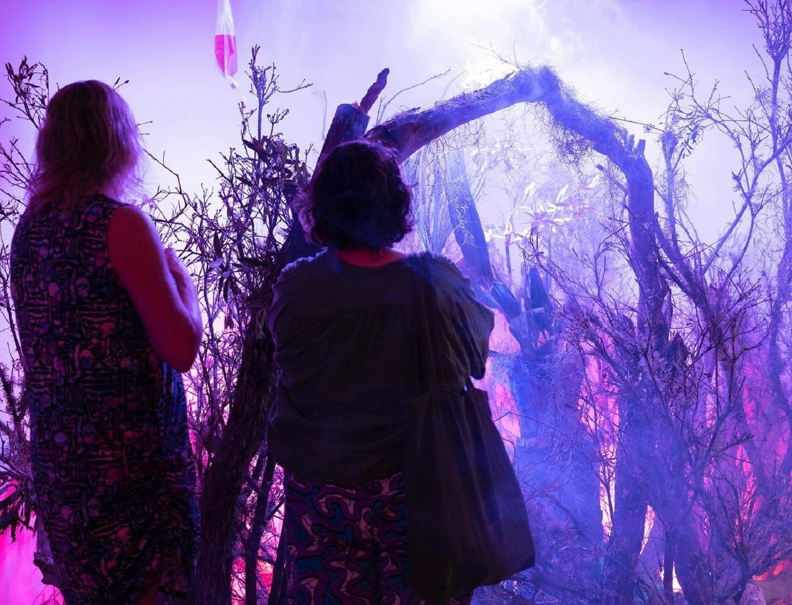 People viewing an exhibition