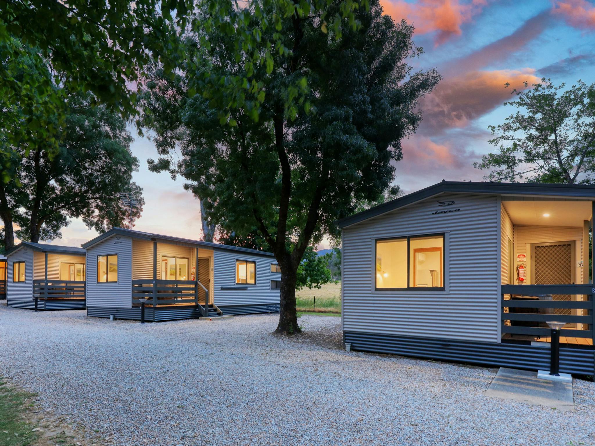 Deluxe Cabins - on dusk