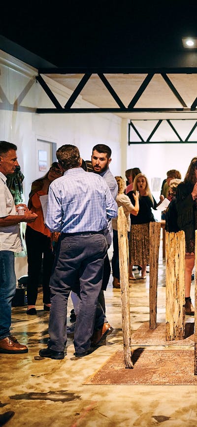 Photo of opening night of exhibition Curious Nature