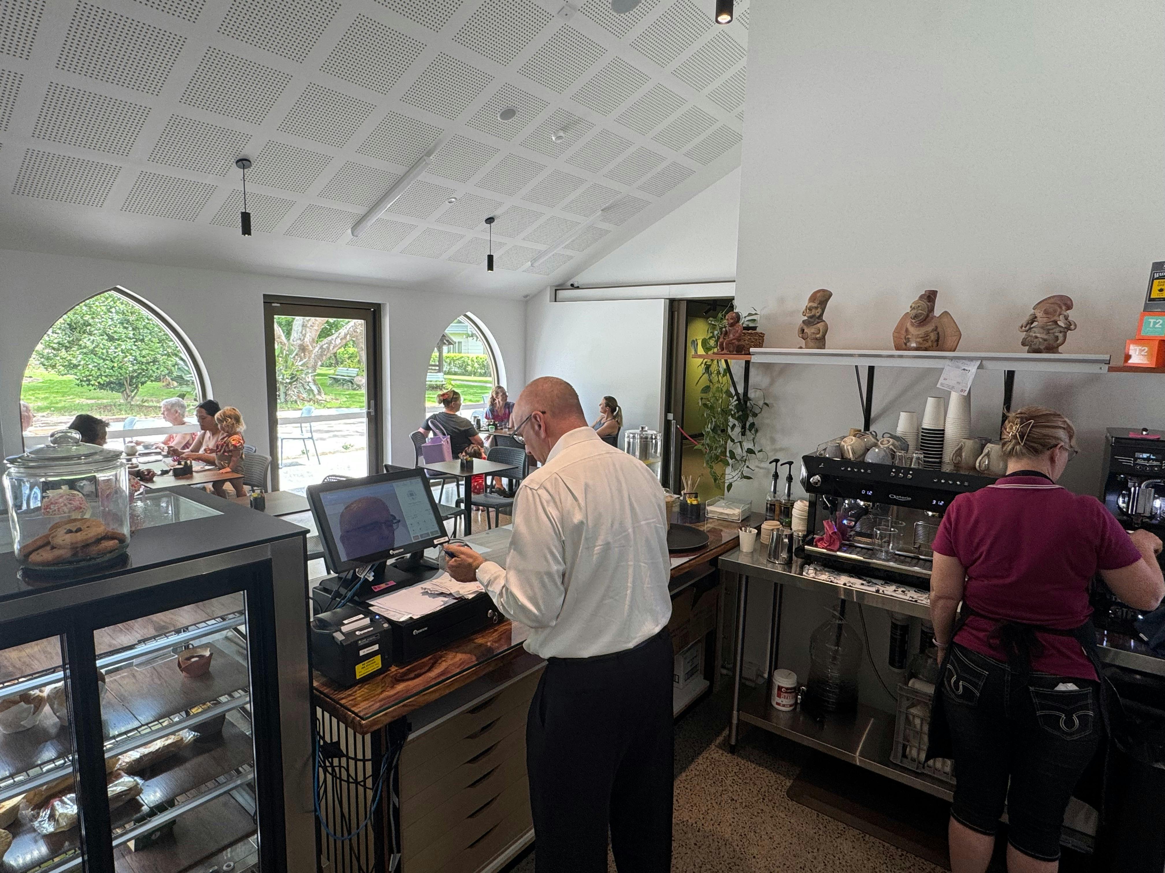 Staff at the Abbey Cafe are serving visitors