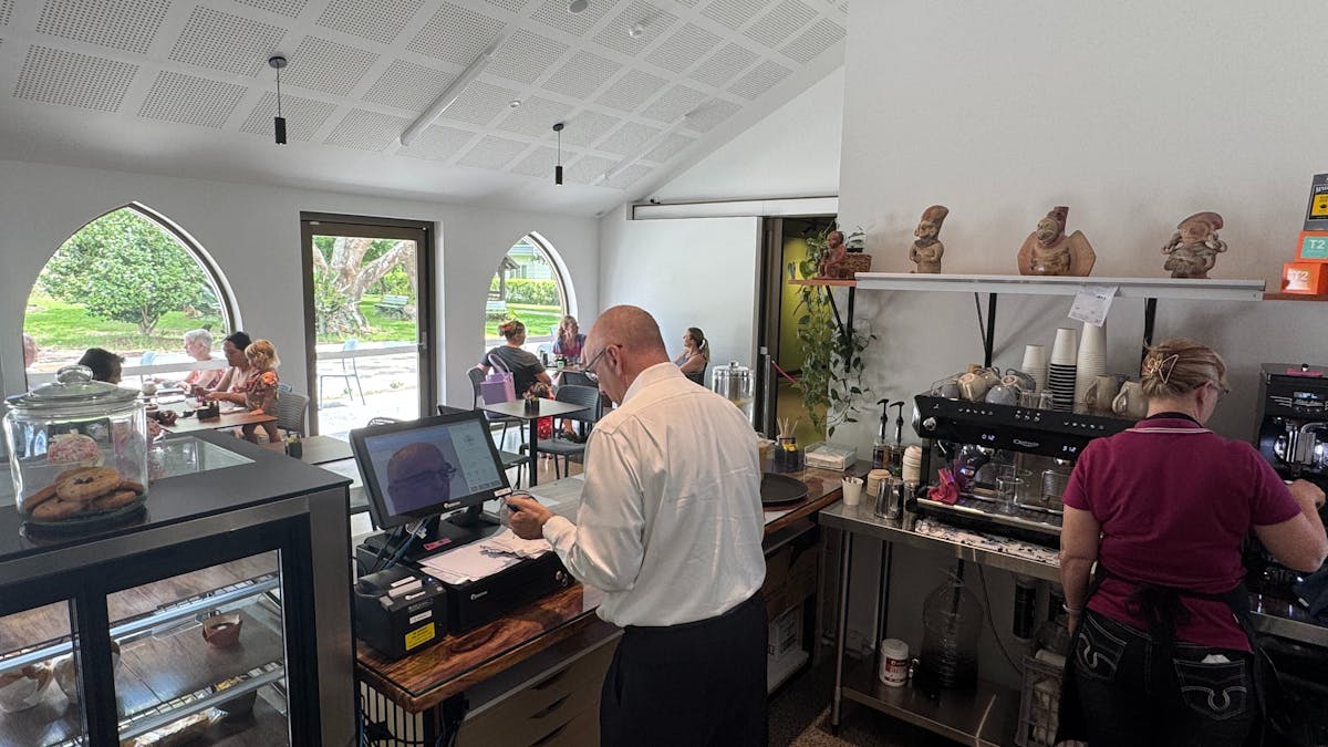 Staff at the Abbey Cafe are serving visitors