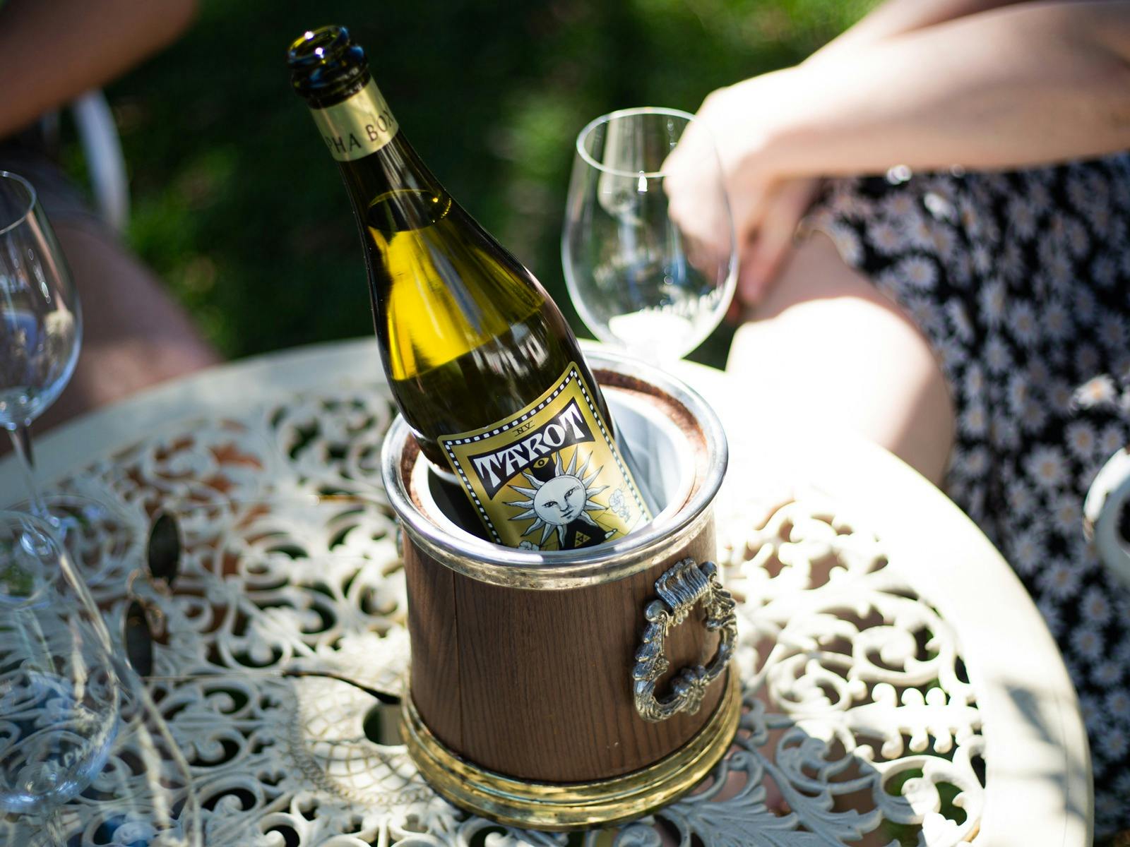Tarot Prosecco, our drink of choice to sip in the sun.
