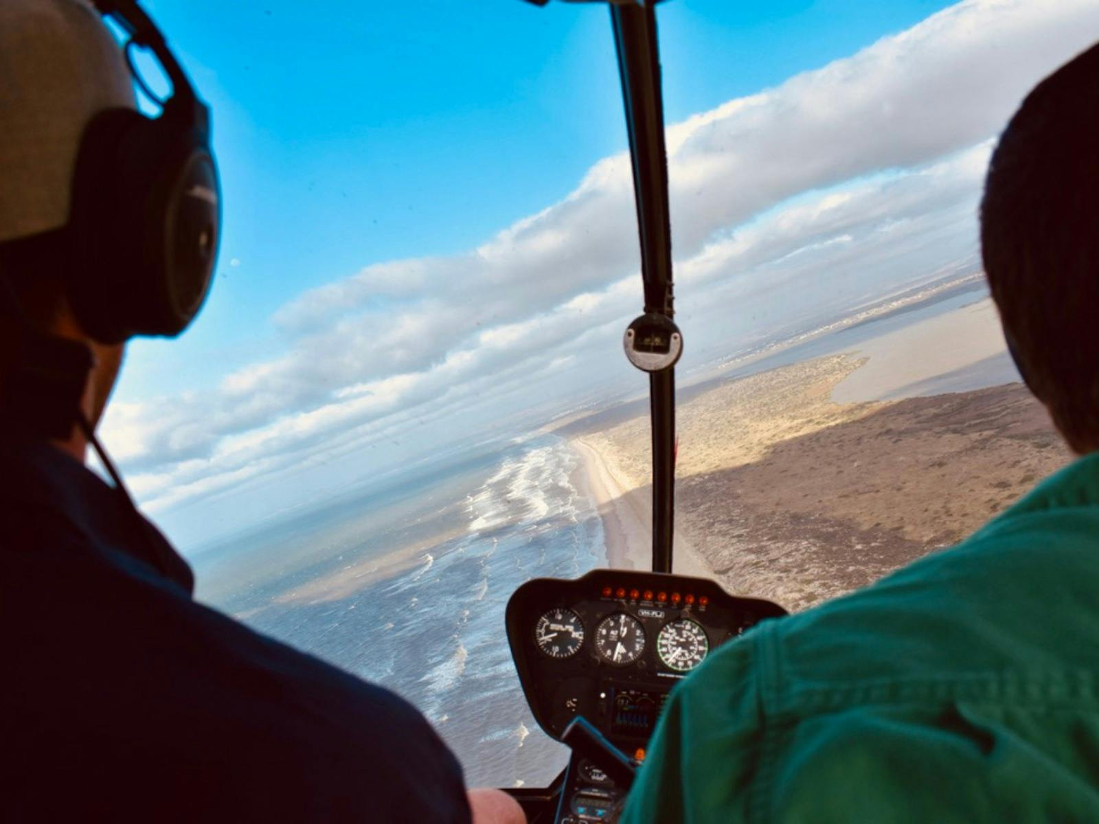 South Australian Helicopters flying over the Coorong