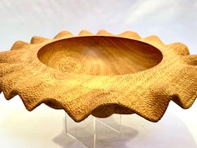 Turned abd Carved wooden bowl