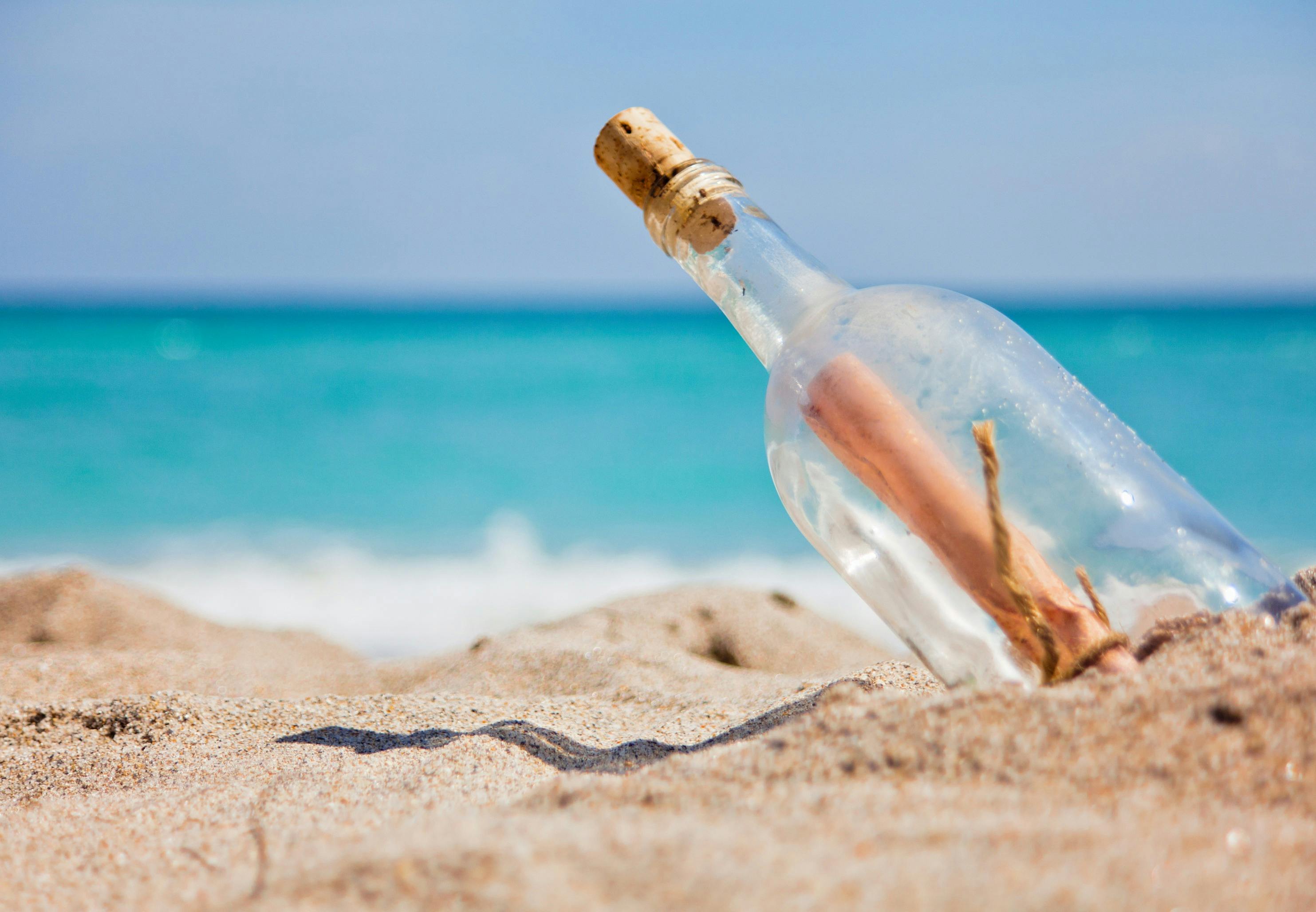 Message in a Bottle on a beach