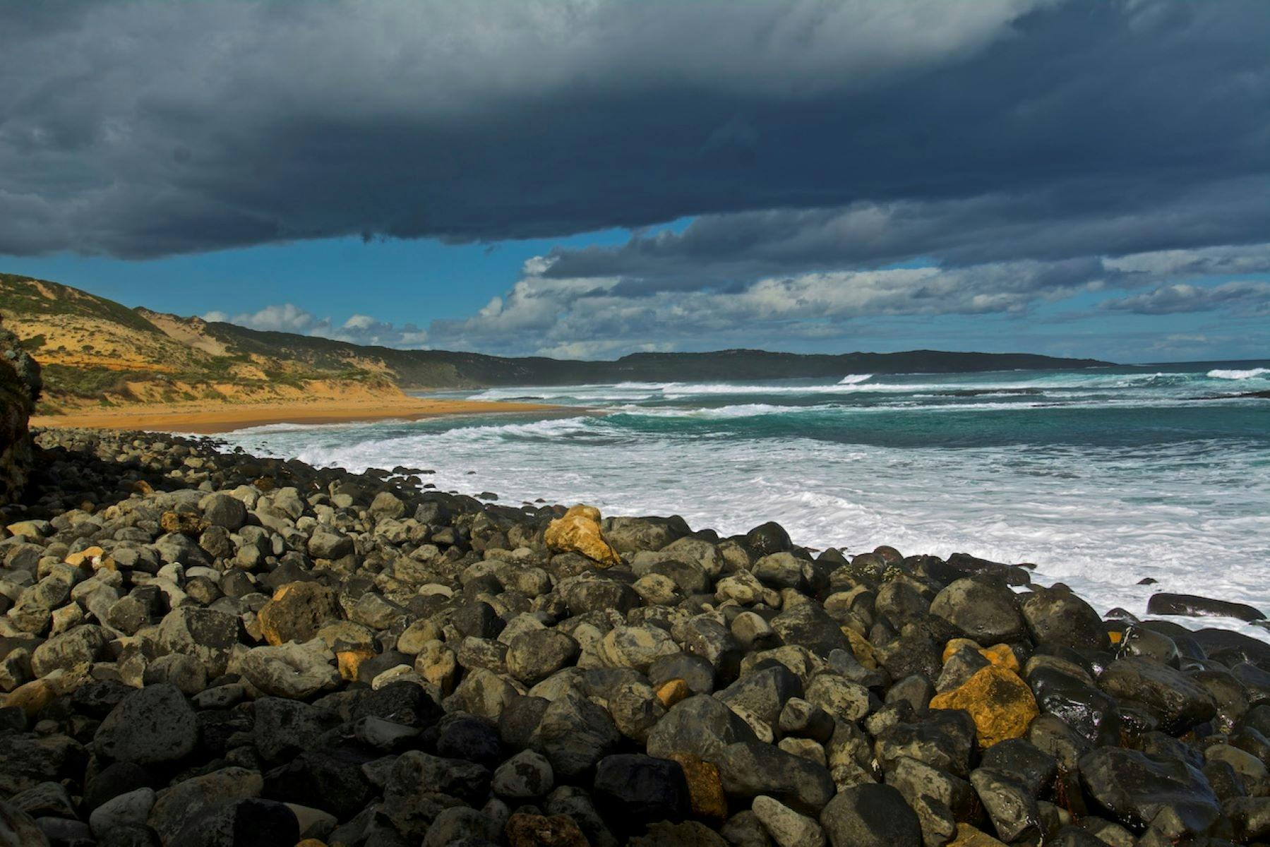 Stormy beach