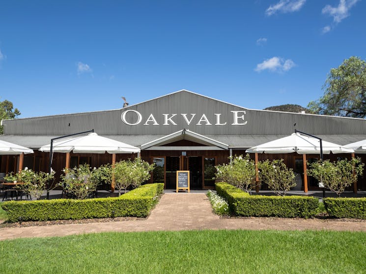 Outlooking the Hunter Valley countryside. Tastings inside the cellar door or in the gardens,