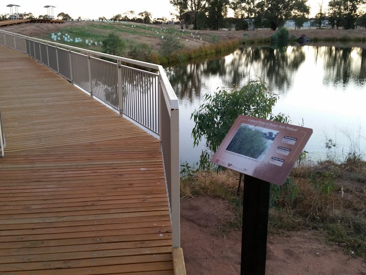 Along the walk there are signage that explains the Aboriginal uses of the plants found at the Wetlan