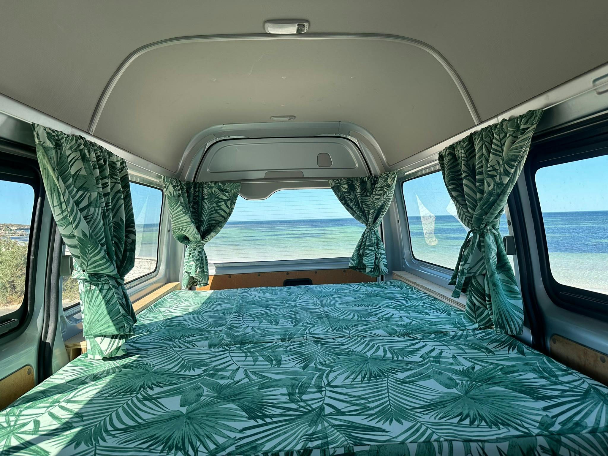 Cosy interior of a campervan
