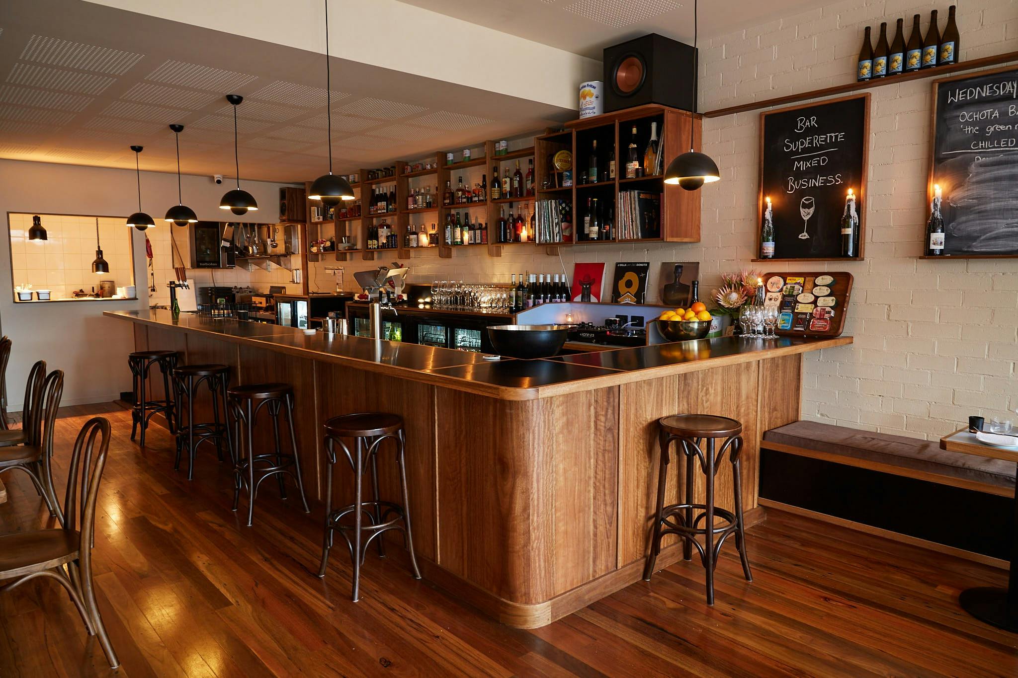 Casual continental Wine Bar and store with Petit Bistro and Restaurant in the heart of Merimbula