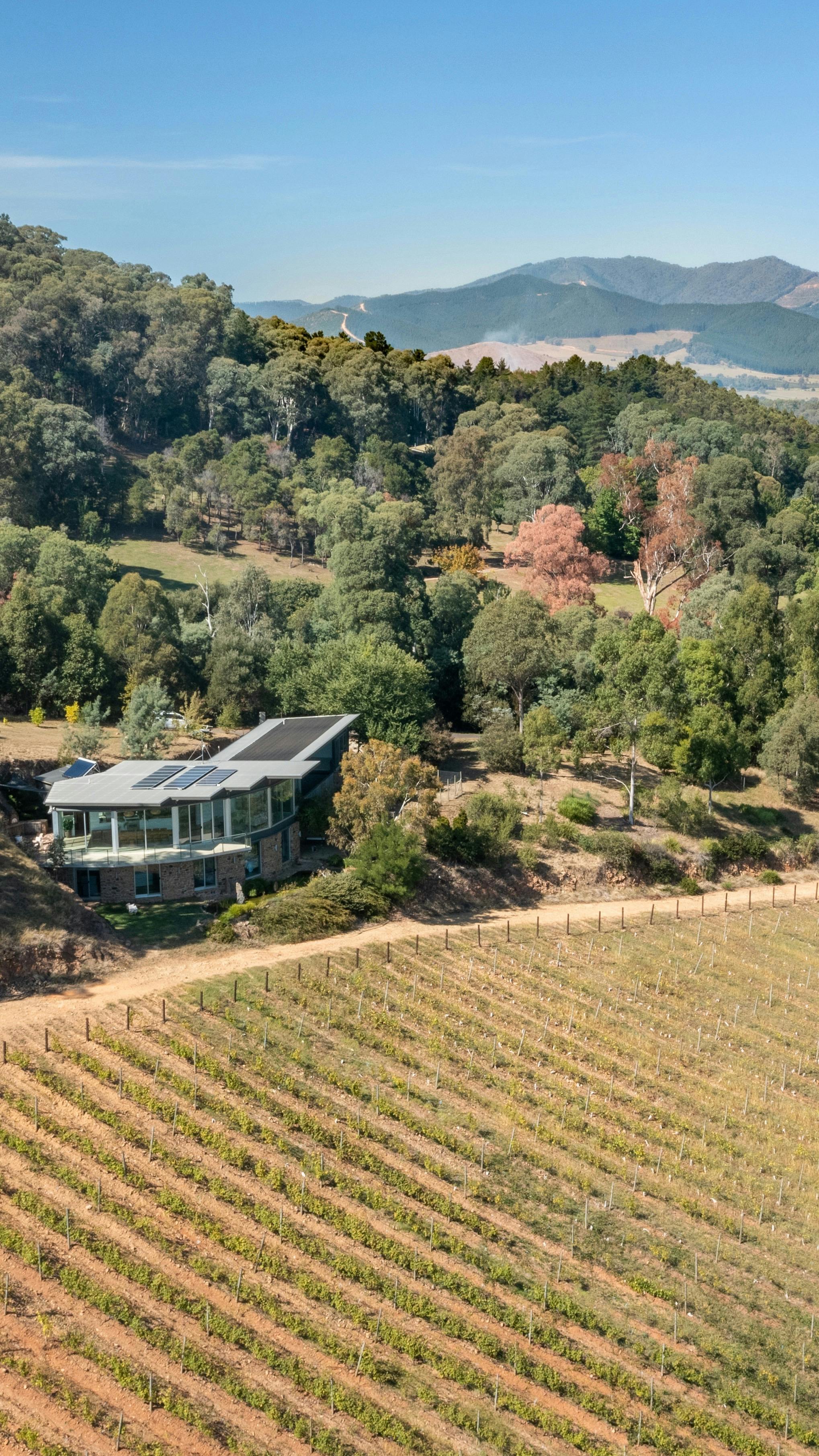 Drone Photography of The Vineyard Residence at Feathertop Winery