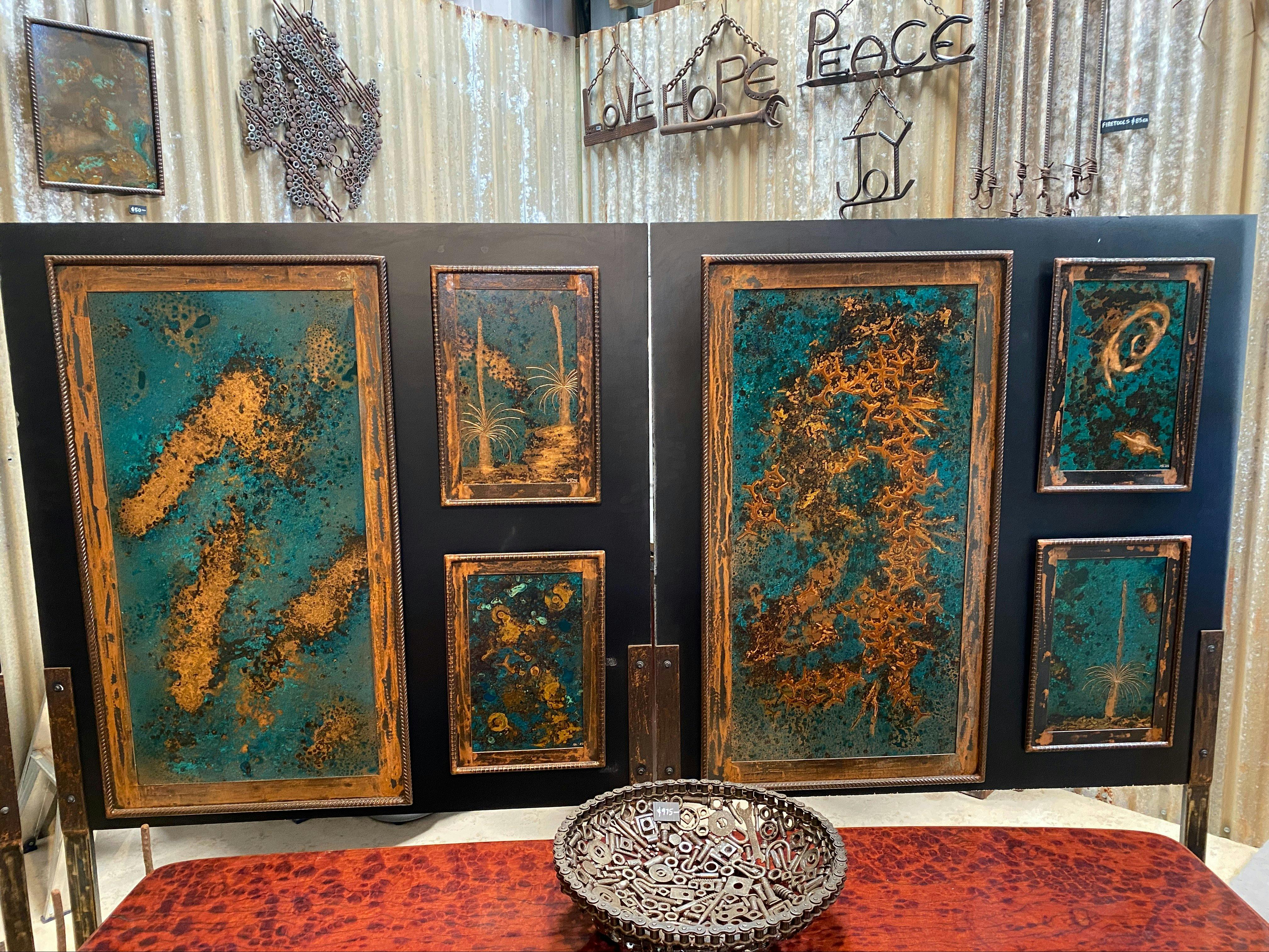 Patina Wall Art + Nuts and Bolts Bowl