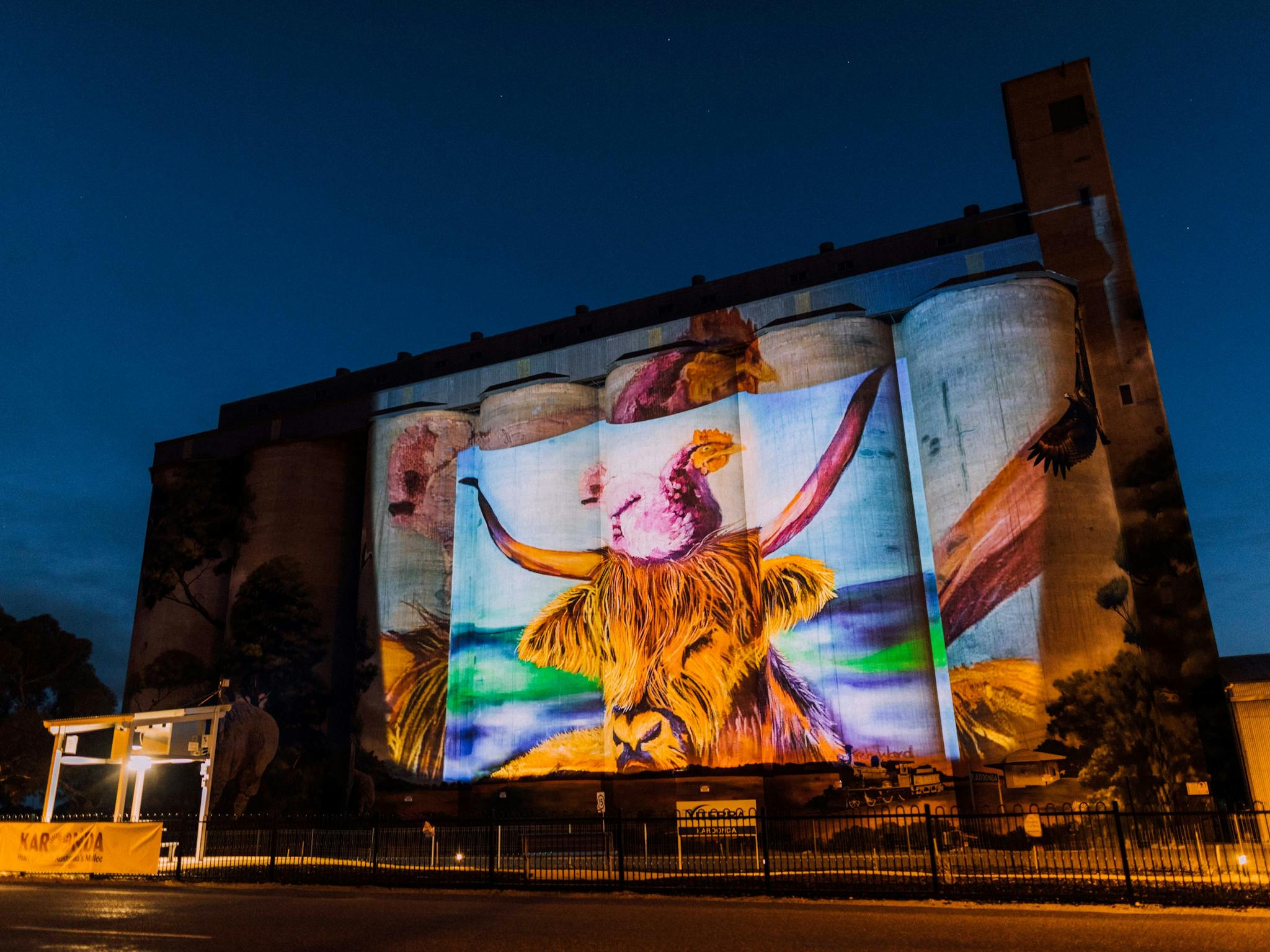 Karoonda Silo Art Projection